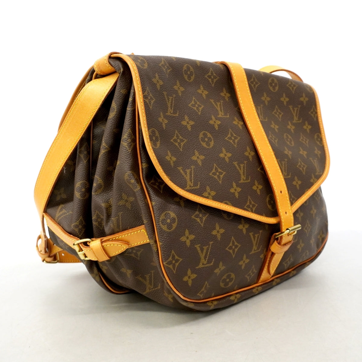 【6gd4264】ルイヴィトン ショルダーバッグ モノグラム ソミュール35 M42254 ブラウン【中古】レディース