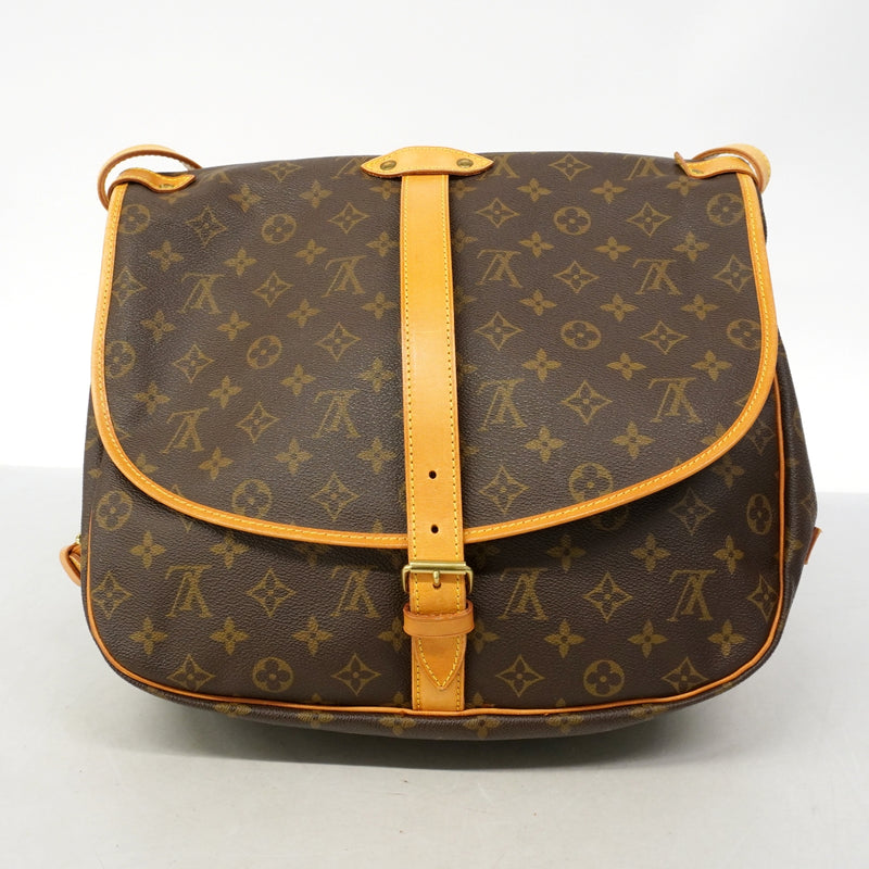 【6gd4264】ルイヴィトン ショルダーバッグ モノグラム ソミュール35 M42254 ブラウン【中古】レディース