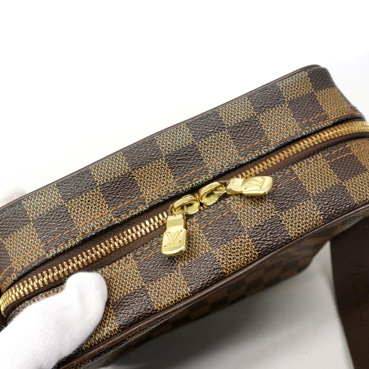 【6gd4267】ルイヴィトン ショルダーバッグ ダミエ オラフPM N41442 エベヌ【中古】レディース