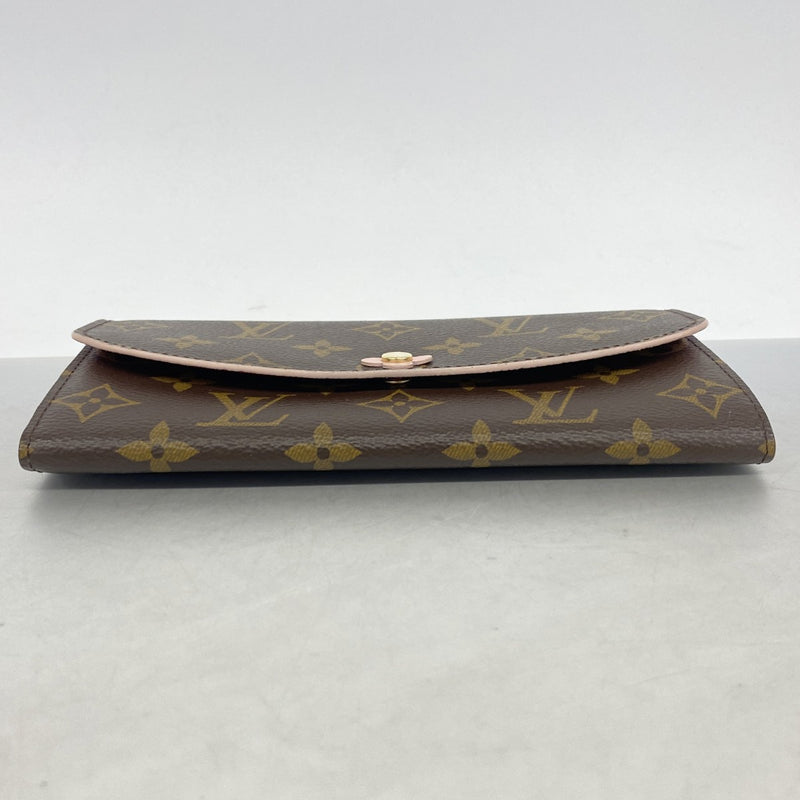 【6gd4299】ルイヴィトン 長財布 モノグラム ポルトフォイユエミリー M64202 ローズバレリーヌ【中古】レディース