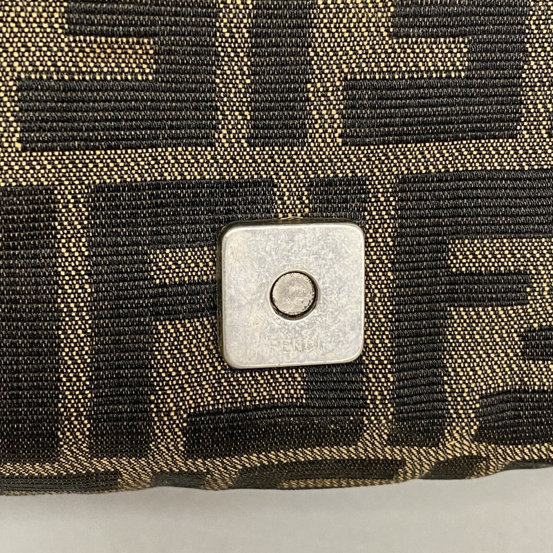 【6gd4310】フェンディ ハンドバッグ ズッカ マンマバケット ナイロンキャンバス ブラウン シルバー金具【中古】レディース