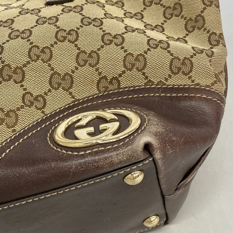 【6gd4312】グッチ トートバッグ GGキャンバス/アビー 169946 キャンバス ベージュ ゴールド金具【中古】レディース