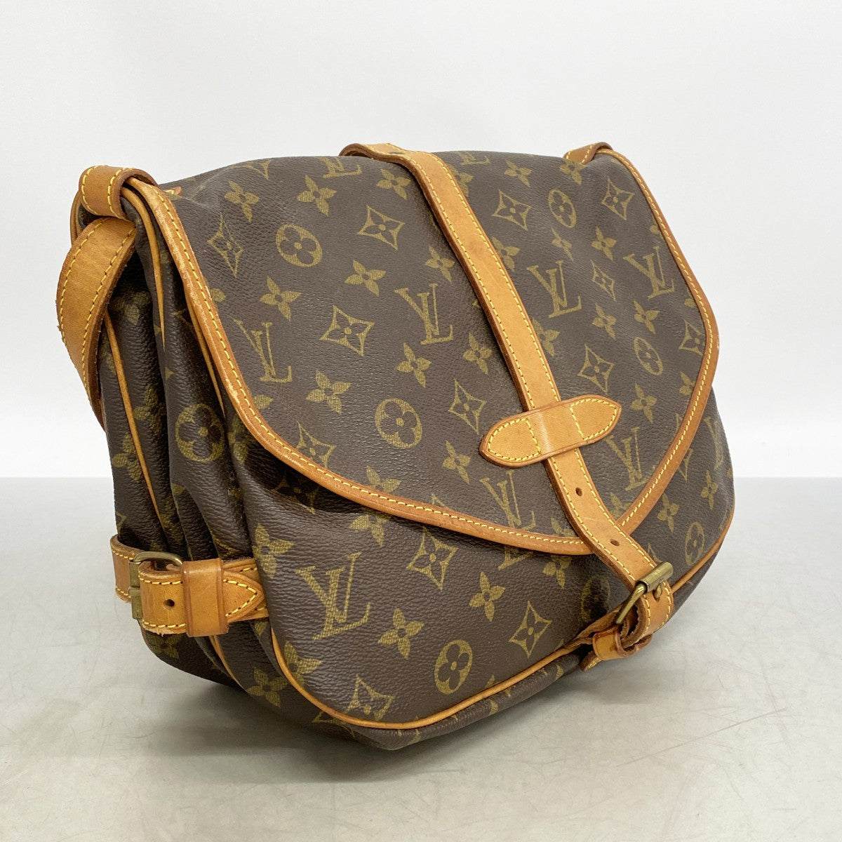 【6gd4314】ルイヴィトン ショルダーバッグ モノグラム ソミュール30 M42256 ブラウン【中古】レディース