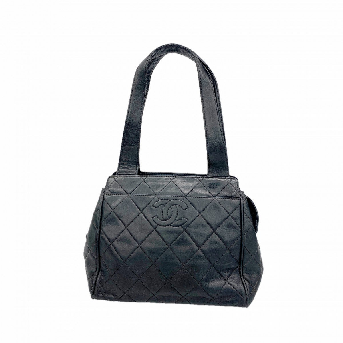 【6gd4320-k】シャネル ハンドバッグ マトラッセ ラムスキン ブラック ゴールド金具【中古】レディース