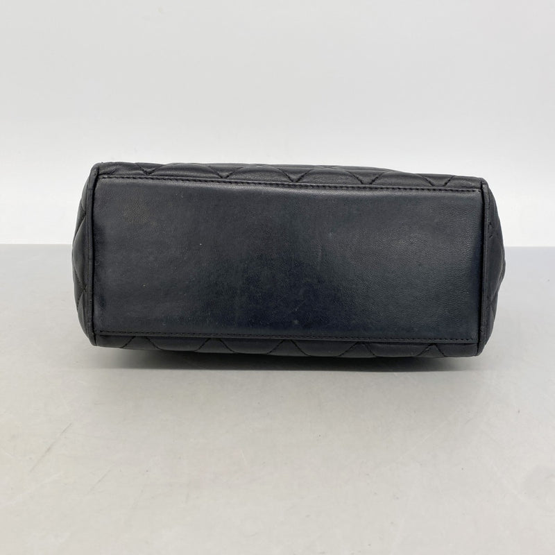【6gd4320-k】シャネル ハンドバッグ マトラッセ ラムスキン ブラック ゴールド金具【中古】レディース