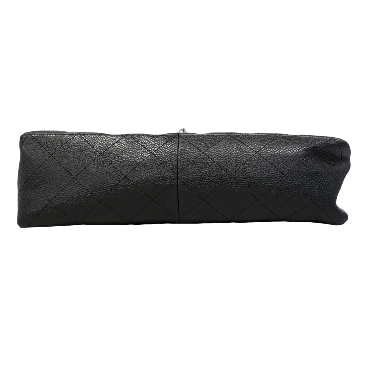 【6gd4342】シャネル ショルダーバッグ デカマトラッセ Wチェーン キャビアスキン ブラック シルバー金具【中古】レディース