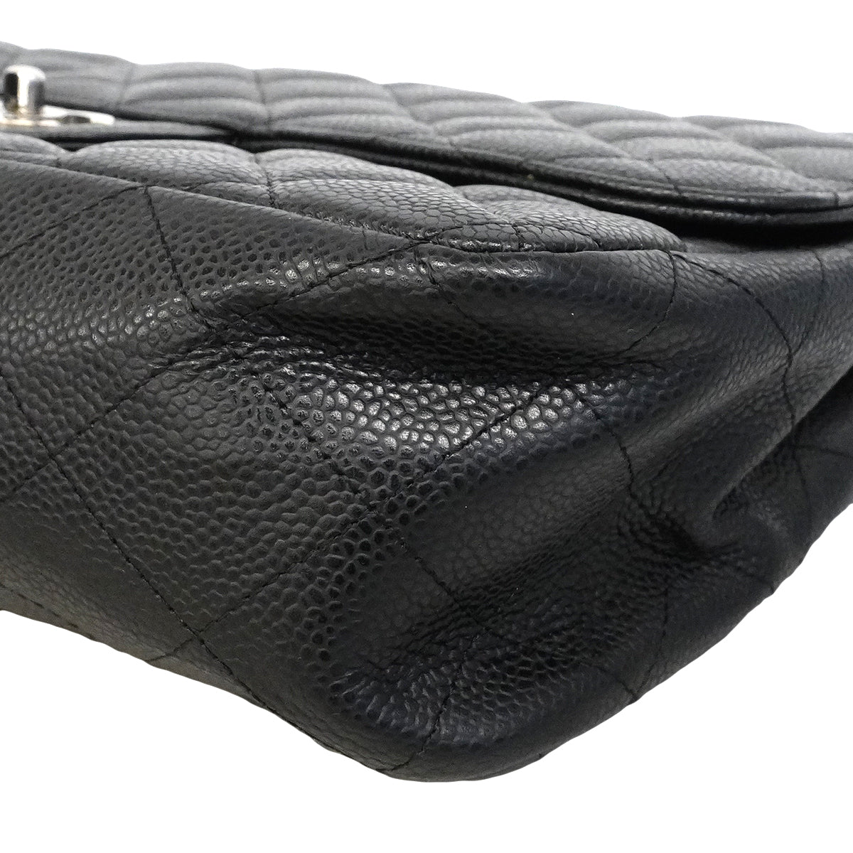 【6gd4342】シャネル ショルダーバッグ デカマトラッセ Wチェーン キャビアスキン ブラック シルバー金具【中古】レディース