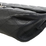 【6gd4342】シャネル ショルダーバッグ デカマトラッセ Wチェーン キャビアスキン ブラック シルバー金具【中古】レディース