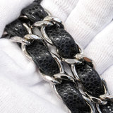 【6gd4342】シャネル ショルダーバッグ デカマトラッセ Wチェーン キャビアスキン ブラック シルバー金具【中古】レディース