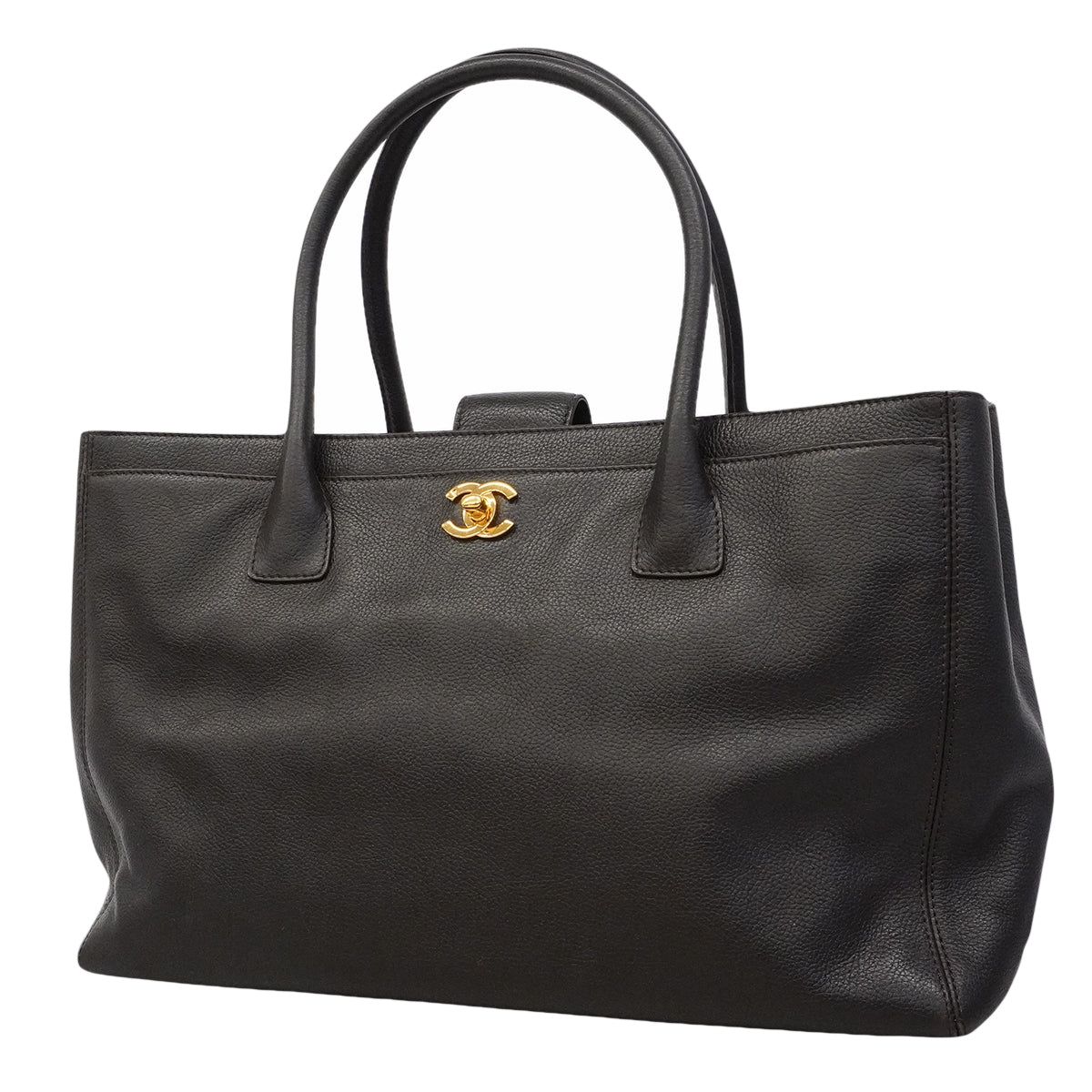 【6gd4343】シャネル トートバッグ エグゼクティブ レザー ダークブラウン ゴールド金具【中古】レディース