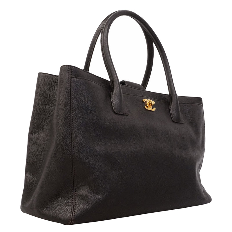 【6gd4343】シャネル トートバッグ エグゼクティブ レザー ダークブラウン ゴールド金具【中古】レディース