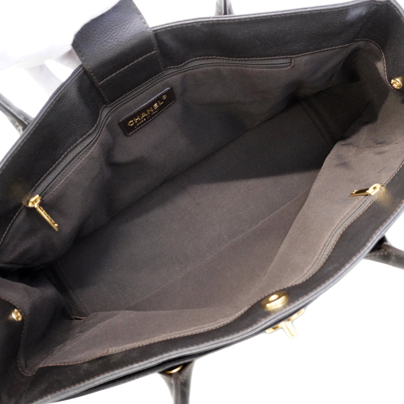 【6gd4343】シャネル トートバッグ エグゼクティブ レザー ダークブラウン ゴールド金具【中古】レディース
