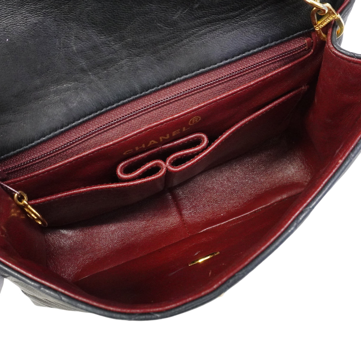 【6gd4344】シャネル ショルダーバッグ マトラッセ チェーンショルダー ラムスキン ブラック ゴールド金具【中古】レディース