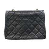 【6gd4344】シャネル ショルダーバッグ マトラッセ チェーンショルダー ラムスキン ブラック ゴールド金具【中古】レディース