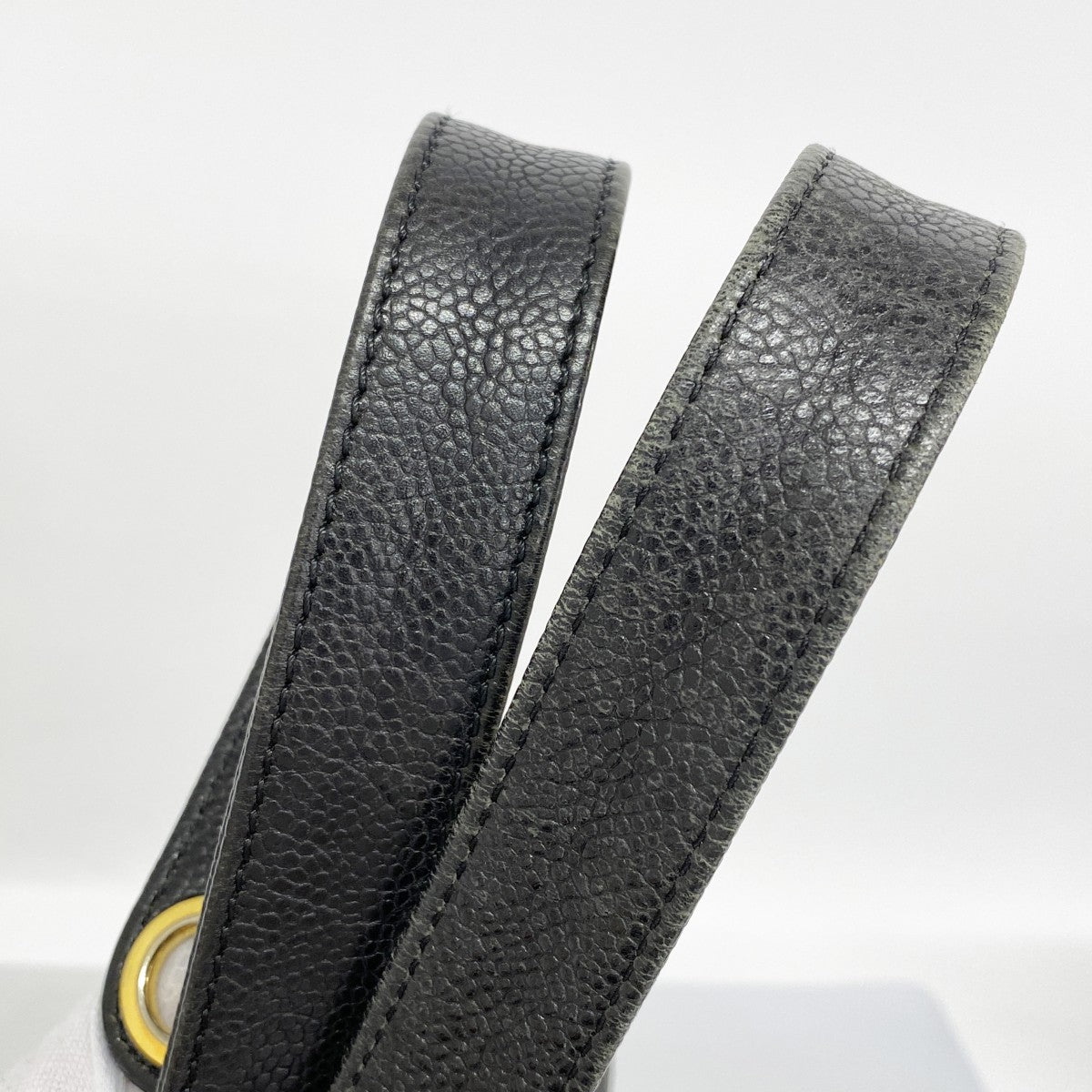 【6gd4357-k】シャネル ショルダーバッグ チェーンショルダー キャビアスキン ブラック ゴールド金具【中古】レディース