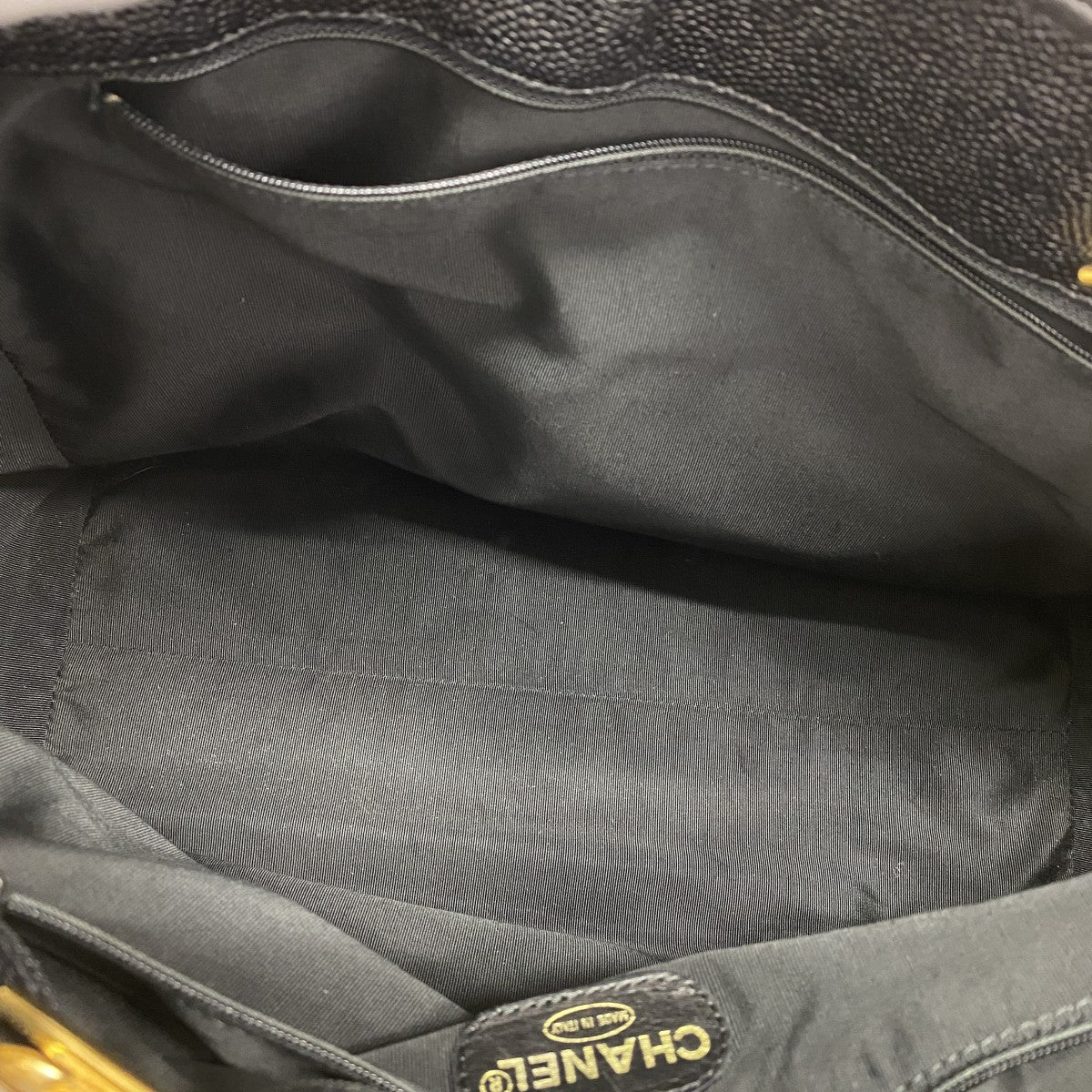 【6gd4357-k】シャネル ショルダーバッグ チェーンショルダー キャビアスキン ブラック ゴールド金具【中古】レディース