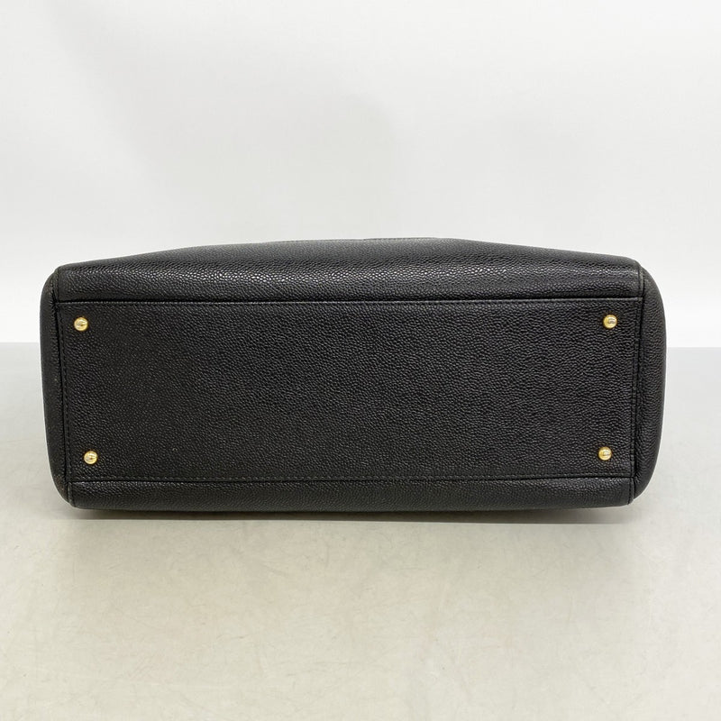 【6gd4357-k】シャネル ショルダーバッグ チェーンショルダー キャビアスキン ブラック ゴールド金具【中古】レディース