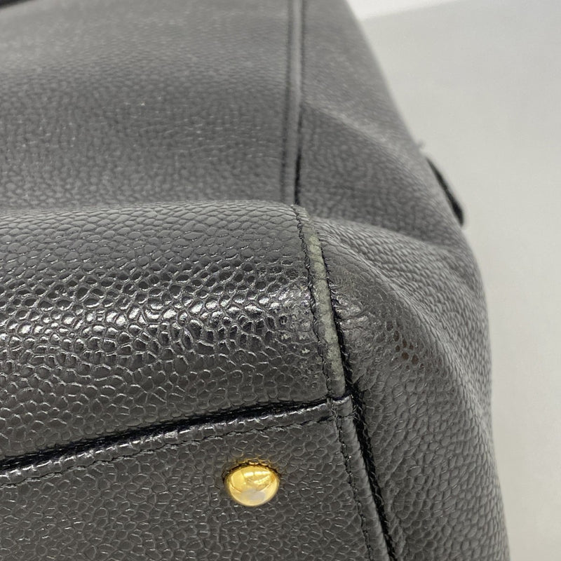 【6gd4357-k】シャネル ショルダーバッグ チェーンショルダー キャビアスキン ブラック ゴールド金具【中古】レディース