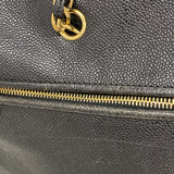 【6gd4357-k】シャネル ショルダーバッグ チェーンショルダー キャビアスキン ブラック ゴールド金具【中古】レディース