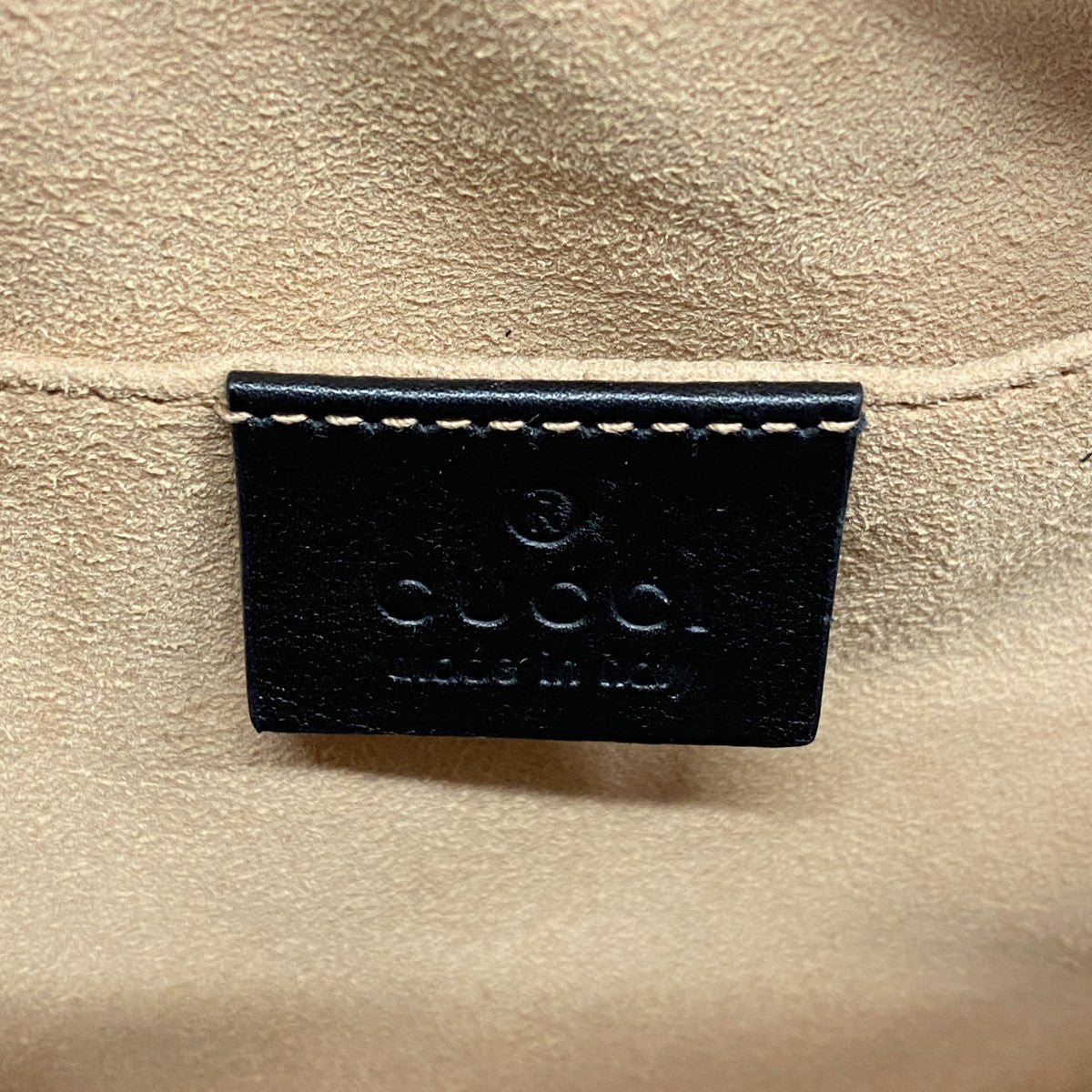 【6gd4358-k】グッチ ショルダーバッグ GGマーモント 447632 レザー ブラック ゴールド金具【中古】レディース