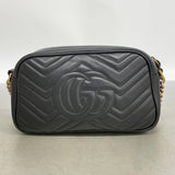 【6gd4358-k】グッチ ショルダーバッグ GGマーモント 447632 レザー ブラック ゴールド金具【中古】レディース
