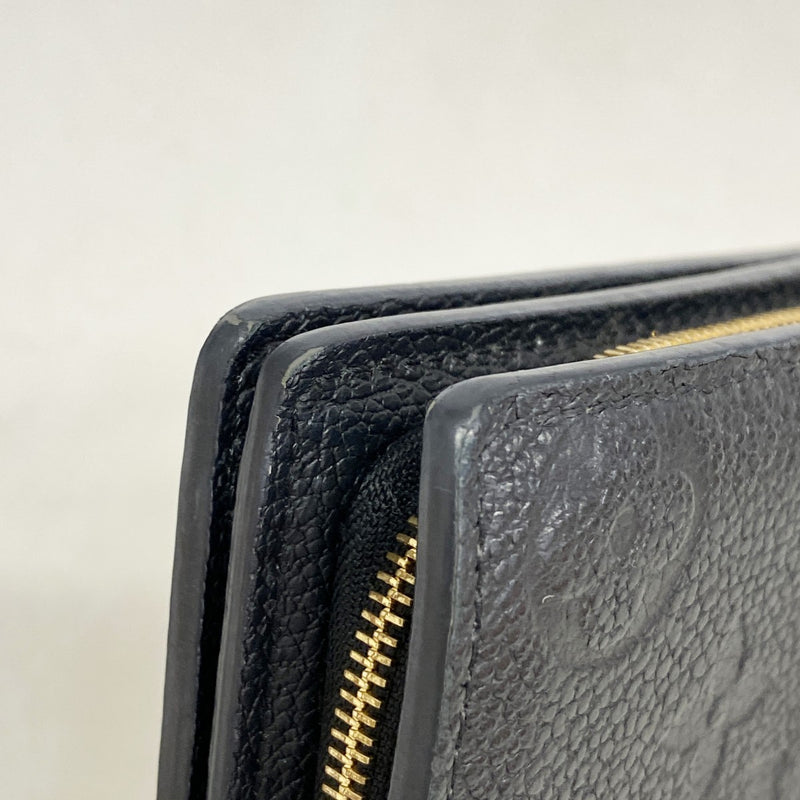 【6gd4363-k】ルイヴィトン 財布 モノグラム・アンプラント ポルトフォイユクレア M80151 ノワール【中古】レディース