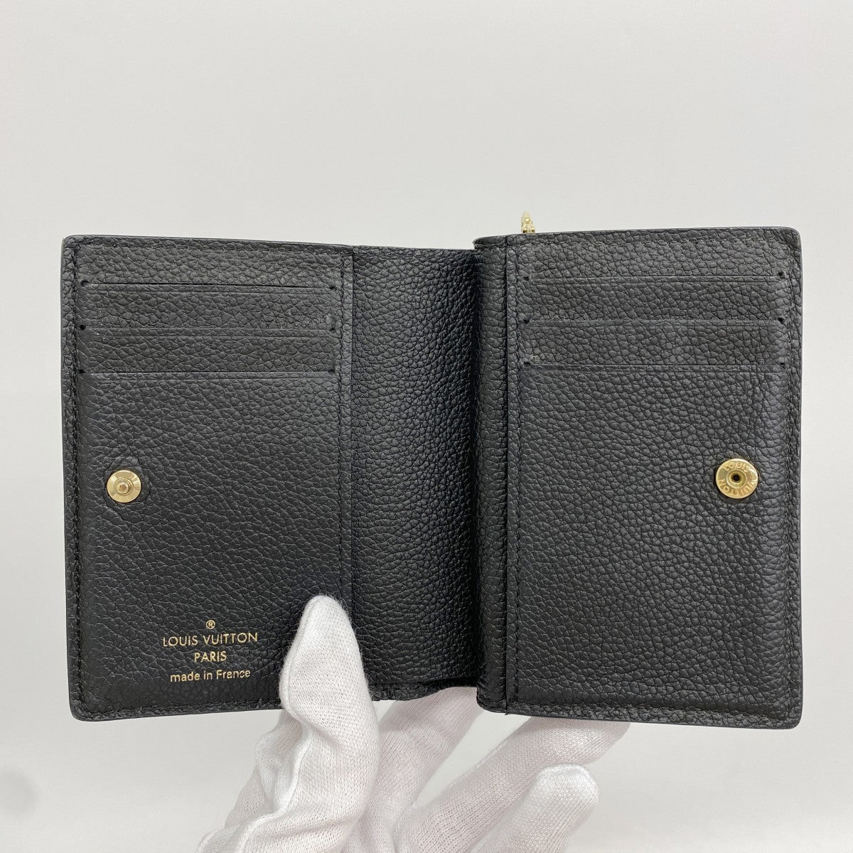 【6gd4363-k】ルイヴィトン 財布 モノグラム・アンプラント ポルトフォイユクレア M80151 ノワール【中古】レディース
