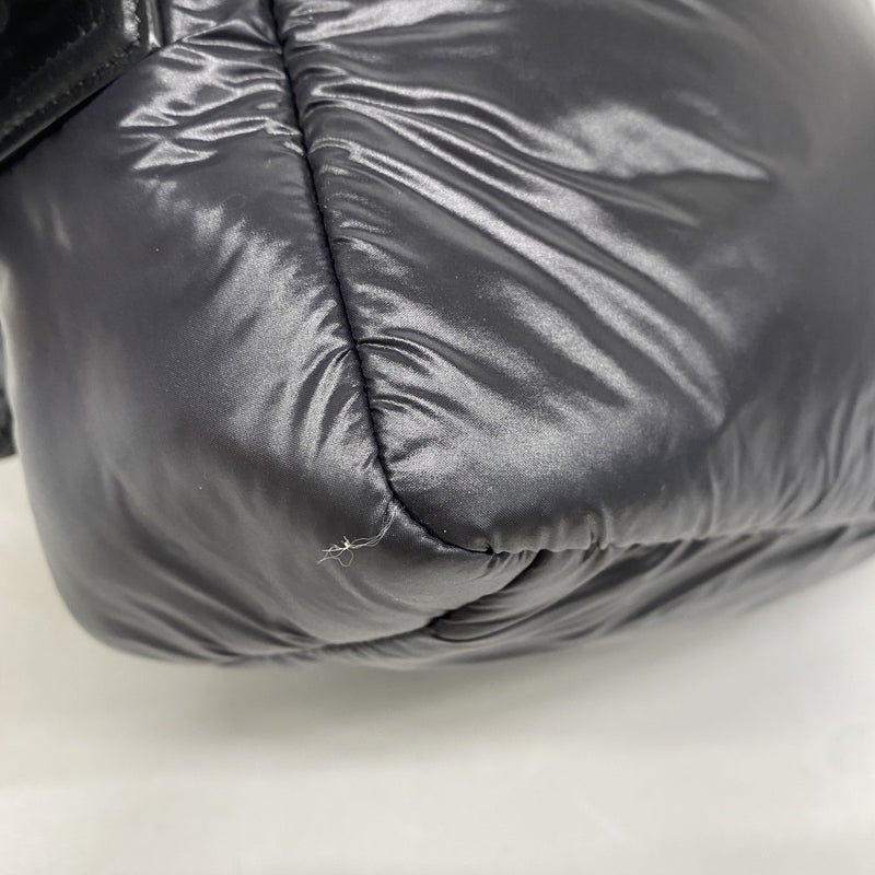 【6gd4368-k】シャネル ショルダーバッグ コココクーン ナイロン ブラック シルバー金具【中古】レディース