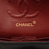 【6gd4380】シャネル ショルダーバッグ マトラッセ Wフラップ Wチェーン ラムスキン ブラック ゴールド金具【中古】レディース