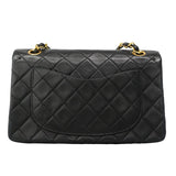 【6gd4380】シャネル ショルダーバッグ マトラッセ Wフラップ Wチェーン ラムスキン ブラック ゴールド金具【中古】レディース