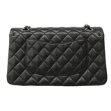 【6gd4381】シャネル ショルダーバッグ マトラッセ Wフラップ Wチェーン ラムスキン ブラック シルバー金具【中古】レディース