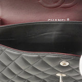 【6gd4381】シャネル ショルダーバッグ マトラッセ Wフラップ Wチェーン ラムスキン ブラック シルバー金具【中古】レディース