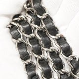 【6gd4381】シャネル ショルダーバッグ マトラッセ Wフラップ Wチェーン ラムスキン ブラック シルバー金具【中古】レディース