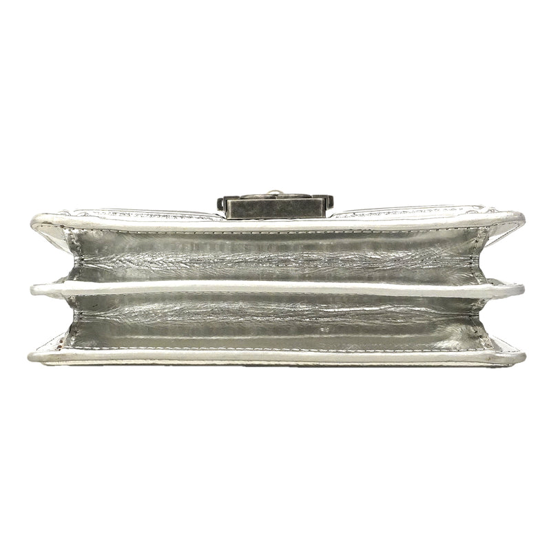 【6gd4382】シャネル ショルダーバッグ ボーイシャネル チェーンショルダー ゴート シルバー シルバー金具【中古】レディース