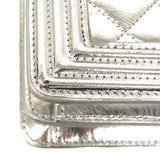 【6gd4382】シャネル ショルダーバッグ ボーイシャネル チェーンショルダー ゴート シルバー シルバー金具【中古】レディース