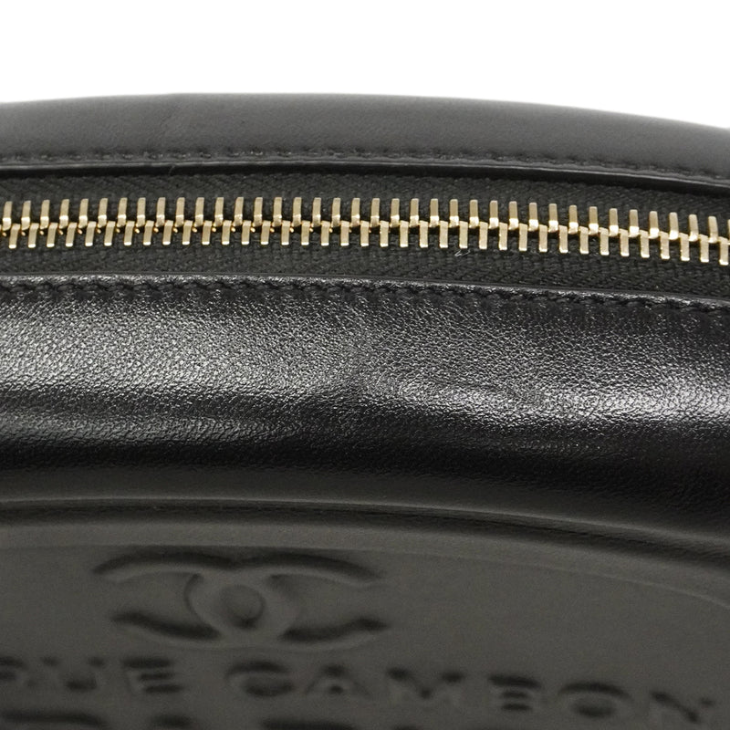 【6gd4383】シャネル ショルダーバッグ チェーンショルダー カメラバッグ ラムスキン ブラック ゴールド金具【中古】レディース