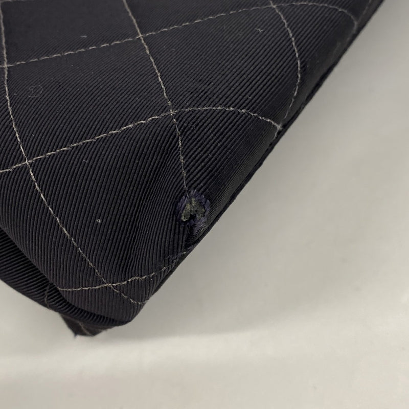 【6gd4384-k】シャネル ショルダーバッグ マトラッセ チェーンショルダー コットン ブラック ゴールド金具【中古】レディース