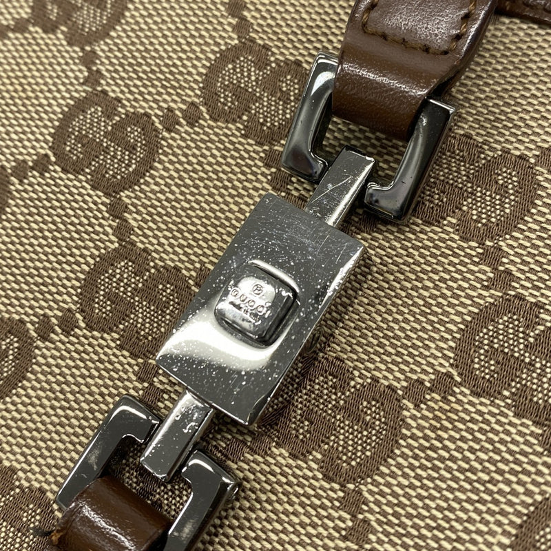 【6gd4387-k】グッチ ハンドバッグ GGキャンバス/ジャッキー 002 1068 キャンバス ブラウン シルバー金具【中古】レディース