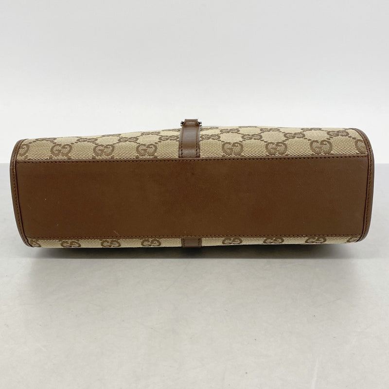 【6gd4387-k】グッチ ハンドバッグ GGキャンバス/ジャッキー 002 1068 キャンバス ブラウン シルバー金具【中古】レディース