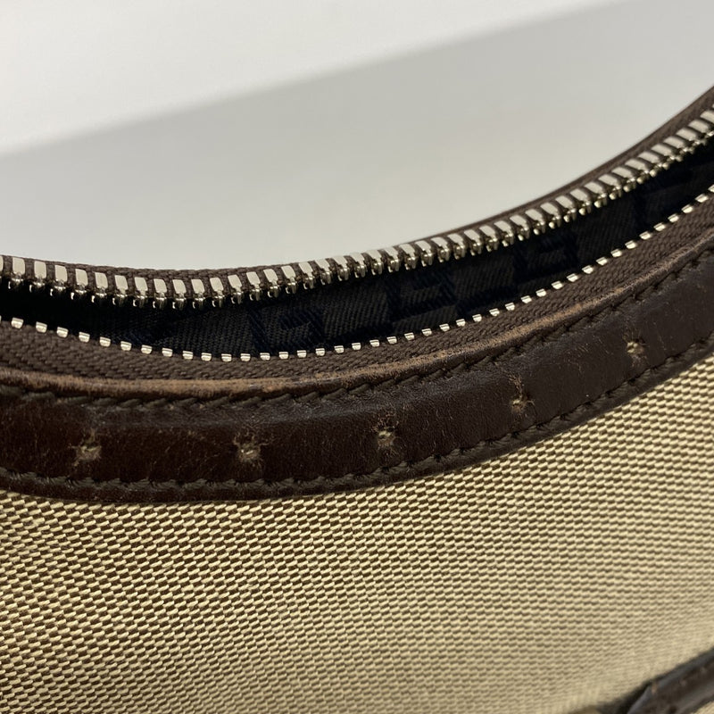 【6gd4389-k】グッチ ハンドバッグ インターロッキングG 114869 キャンバス ブラウン シルバー金具【中古】レディース