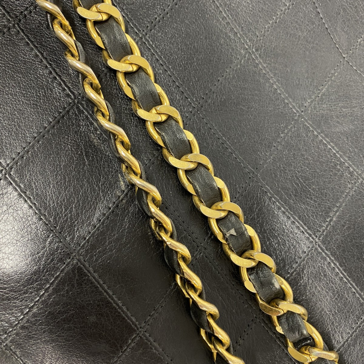 【6gd4394-k】シャネル チェーントート ビコローレ ラムスキン ブラック ゴールド金具【中古】レディース