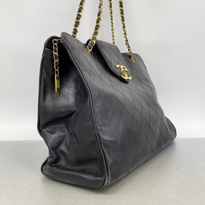 【6gd4394-k】シャネル チェーントート ビコローレ ラムスキン ブラック ゴールド金具【中古】レディース