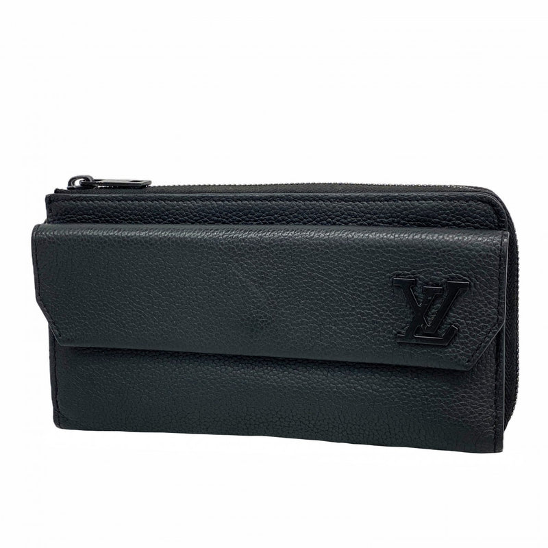 【6gd4397-k】ルイヴィトン 長財布 LVアエログラム ジッピーウォレット M69831 ブラック【中古】メンズ