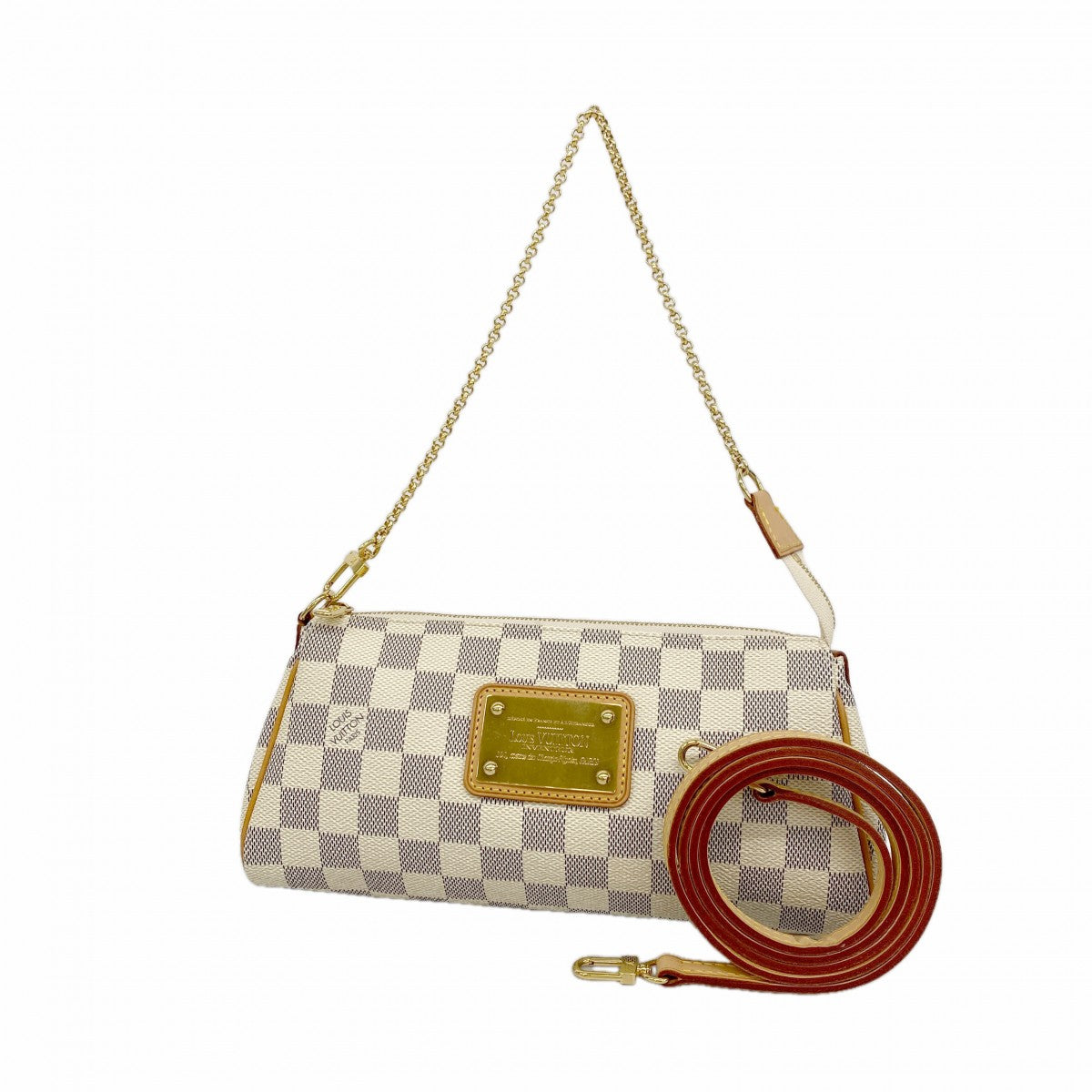 【6gd4406-k】ルイヴィトン ハンドバッグ ダミエ・アズール エヴァ N55214 ホワイト 2wayバッグ【中古】レディース