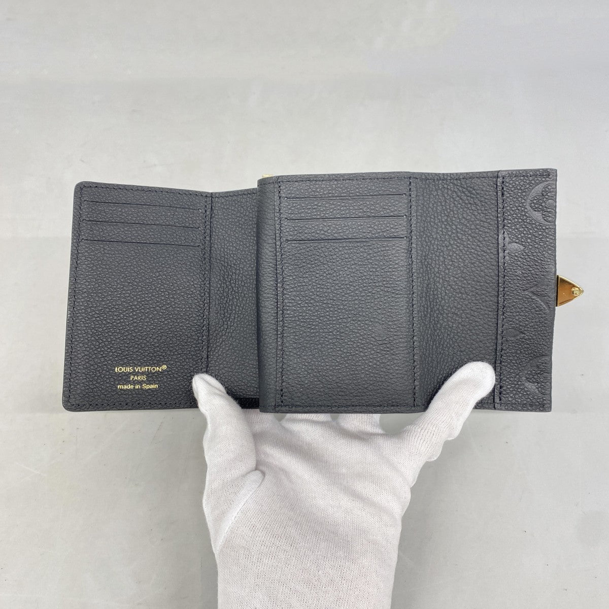 【6gd4407-k】ルイヴィトン 三つ折り財布 モノグラム・アンプラント ポルトフォイユメティス M80880 ノワール【中古】レディース