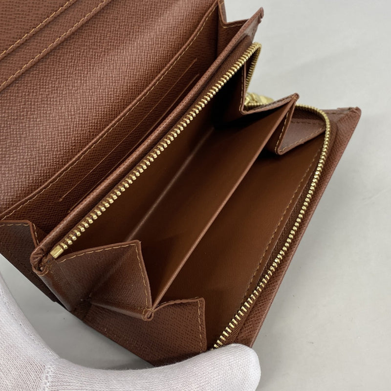 【6gd4416】ルイヴィトン 財布 モノグラム ポルトモネビエトレゾール M61730 ブラウン【中古】レディース