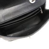【6gd4418-e】シャネル ショルダーバッグ デカマトラッセ Wチェーン キャビアスキン ブラック シルバー金具【中古】レディース