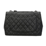 【6gd4418-e】シャネル ショルダーバッグ デカマトラッセ Wチェーン キャビアスキン ブラック シルバー金具【中古】レディース