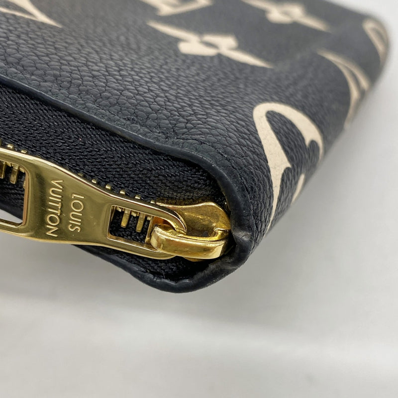 【6gd4429-k】ルイヴィトン 長財布 モノグラム・アンプラント バイカラー ジッピーウォレット M80481 ブラック ベージュ【中古】レディース
