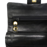 【6gd4430】シャネル ショルダーバッグ マトラッセ Wフラップ Wチェーン ラムスキン ブラック ゴールド金具【中古】レディース